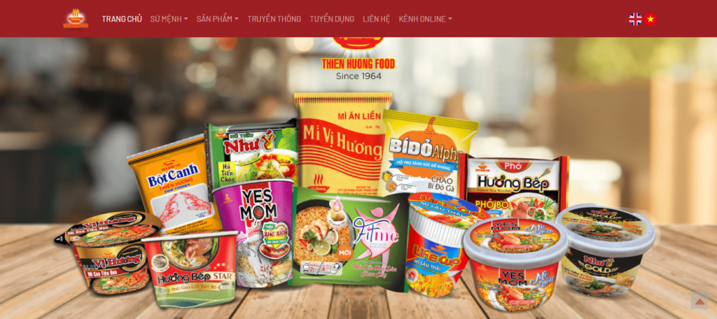 Các sản phẩm mì ăn liên xuất khẩu của Công ty Cổ phần Thực phẩm Thiên Hương