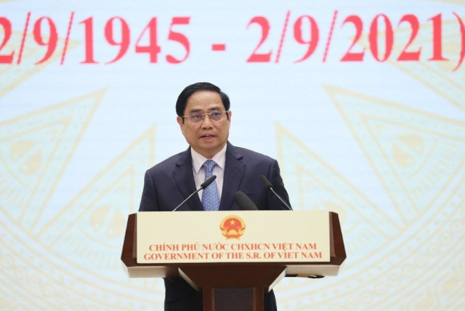 Thủ tướng Chính phủ Phạm Minh Chính phát biểu tại lễ kỷ niệm 76 năm Quốc khánh nước Cộng hòa xã hội chủ nghĩa Việt Nam