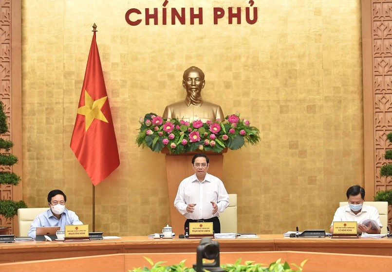 Thủ tướng Phạm Minh Chính chủ trì phiên họp Chính phủ thường kỳ tháng 8 năm 2021.