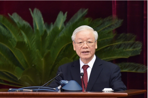 Tổng Bí thư Nguyễn Phú Trọng phát biểu khai mạc Hội nghị. Ảnh:VGP