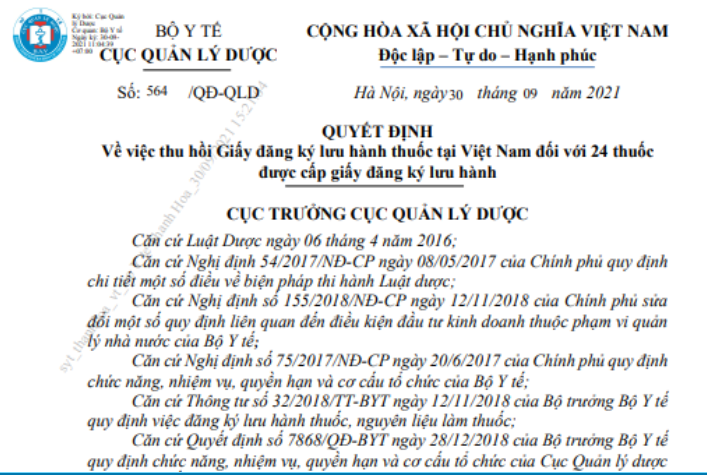 Thu hồi giấy đăng ký lưu hành thuốc Xigduo XR tại Việt Nam