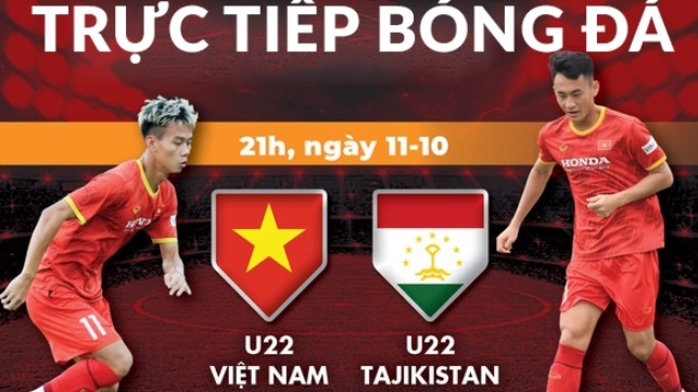 U22 Việt Nam vs U22 Tajikistan, 21h00 ngày 11/10/2021
