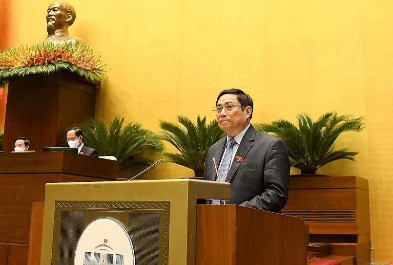 Thủ tướng Chính phủ Phạm Minh Chính báo cáo trước Quốc hội