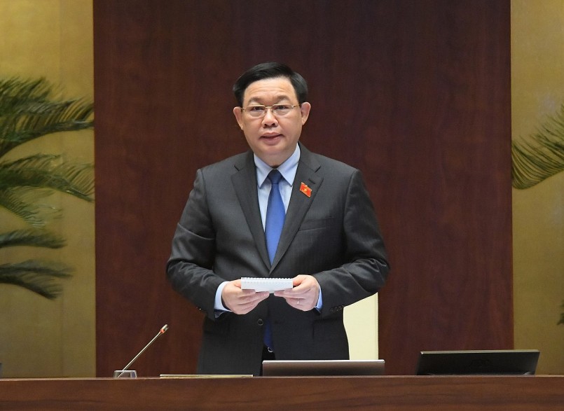 Chủ tịch Quốc hội Vương Đình Huệ phát biểu kết luận nội dung chất vấn nhóm vấn đề thuộc lĩnh vực y tế