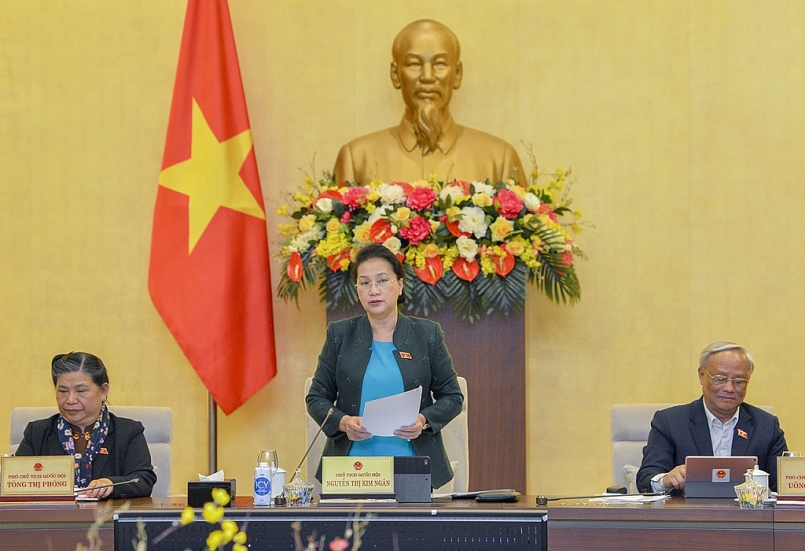 Chủ tịch Quóc hội Nguyễn Thị Kim Ngân phát biểu bế mạc Phiên họp thứ 51, Ủy ban Thường vụ Quốc hội.