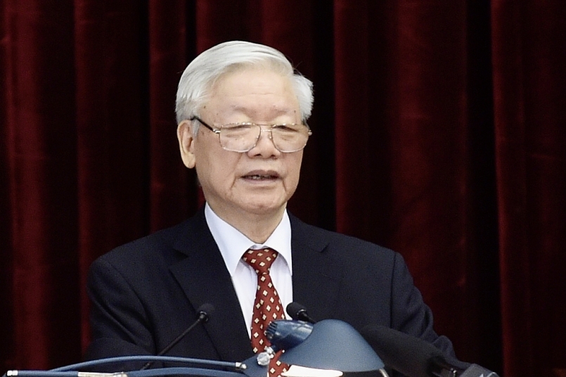 Tổng Bí thư, Chủ tịch nước Nguyễn Phú Trọng  phát biểu khai mạc Hội nghị Trung ương lần thứ 14. Ảnh: VGP
