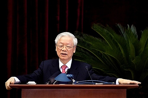 Tổng Bí thư, Chủ tịch nước Nguyễn Phú Trọng phát biểu bế mạc Hội nghị - Ảnh: VGP
