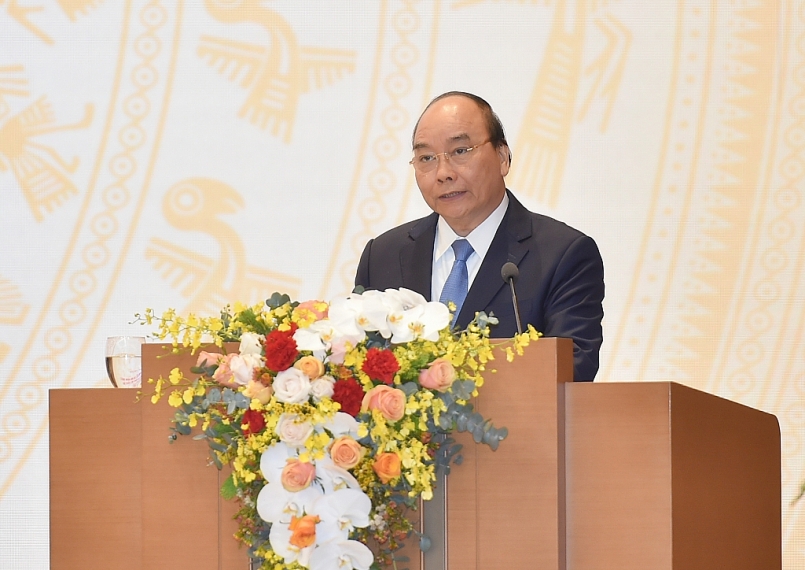 Thủ tướng Nguyễn Xuân Phúc phát biểu kết luận Hội nghị Chính phủ với địa phương. Ảnh: VGP/Quang Hiếu