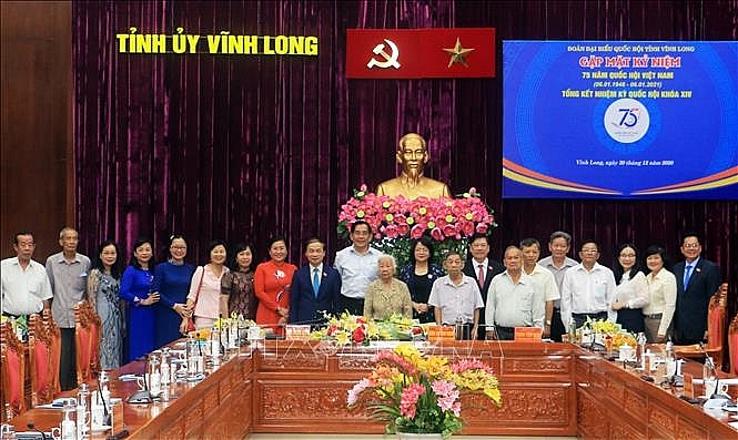 Phó Chủ tịch nước Đặng Thị Ngọc Thịnh và các đại biểu dự lễ kỷ niệm. Ảnh: TTXVN