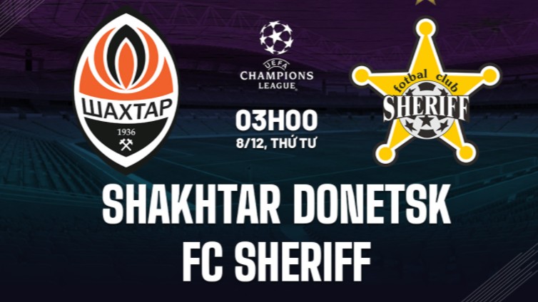Link trực tiếp Shakhtar Donetsk vs Sheriff 03h00 ngày 8/12/2021, vòng bảng cúp C1 châu Âu