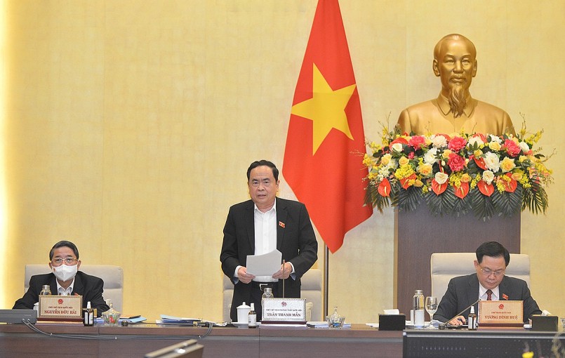 Phó Chủ tịch Thường trực Quốc hội Trần Thanh Mẫn điều hành nội dung làm việc.
