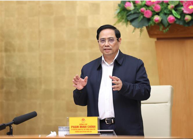 Thủ tướng Phạm Minh Chính phát biểu kết luận cuộc họp. Ảnh: TTXVN