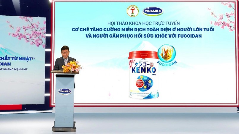 Đại diện đơn vị tài trợ Công ty Cổ phần Sữa Việt Nam (Vinamilk) phát biểu.