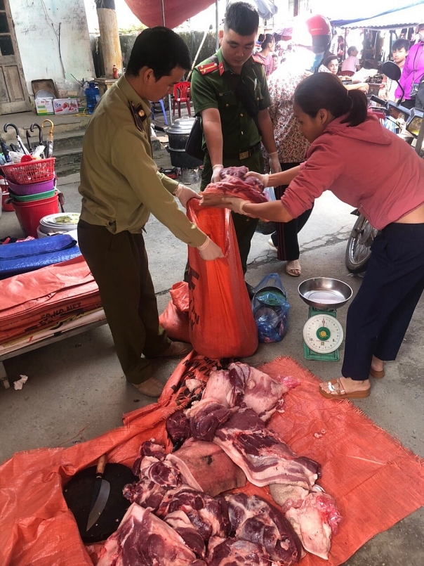 Hà Giang: Tịch thu, tiêu hủy lượng lớn thịt lợn đang bốc mùi hôi thối