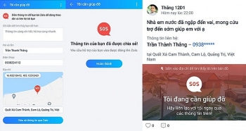 Zalo bổ dung tính năng tìm kiếm sự giúp đỡ khẩn cấp trong bão lũ