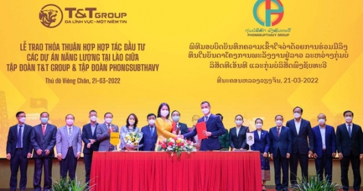 T&T Group hợp tác với tập đoàn hàng đầu của Lào, phát triển 2.500 MW điện tái tạo