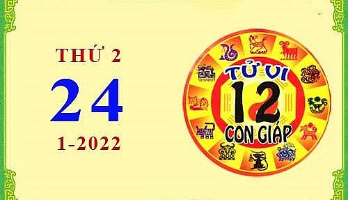 Xem chi tiết tử vi hôm nay Thứ Hai ngày 24/01/2022: Hợi sự nghiệp phát triển tốt, thìn gặp chuyện thị phi