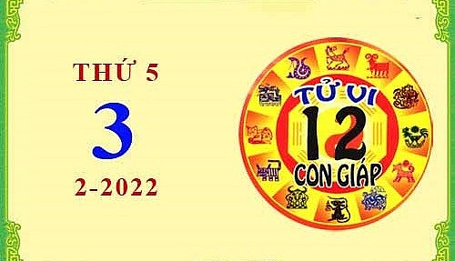 Xem chi tiết tử vi hôm nay Thứ Năm ngày 03/02/2022: