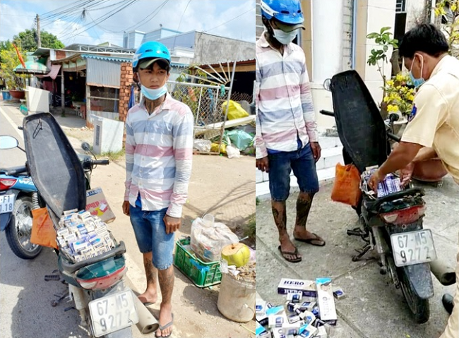 An Giang: Liên tiếp bắt 2 đối tượng vận chuyển thuốc lá lậu bằng xe mô tô