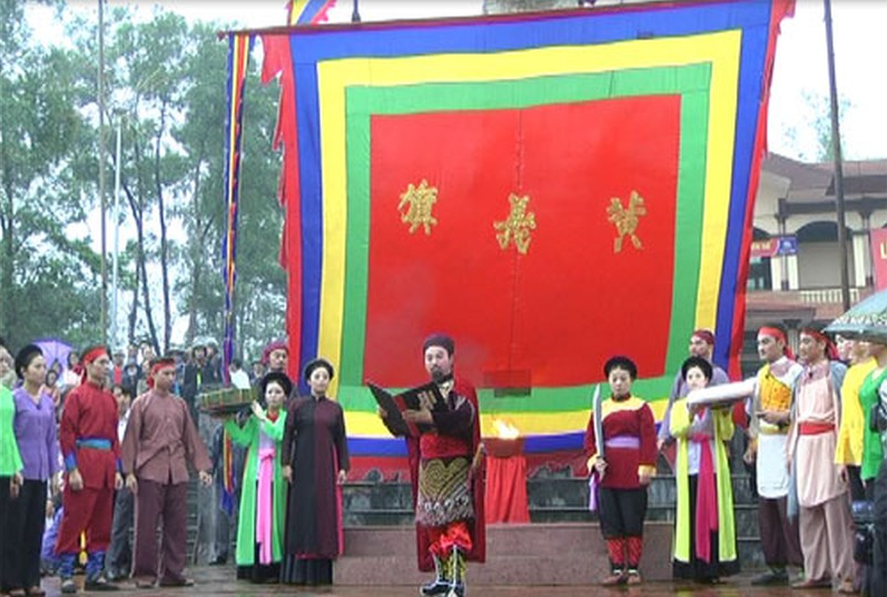 Lễ tế cờ tại Lễ hội Yên Thế 