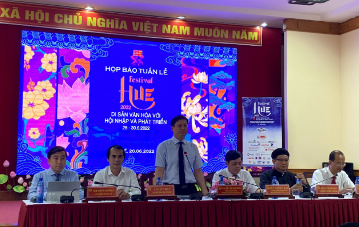 Khung cảnh buổi họp báo Tuần lễ Festival ngày 20/6 tại UBND tỉnh Thừa Thiên Huế