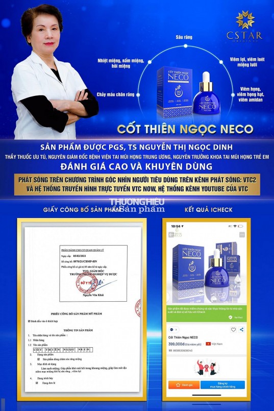 Sản phẩm dùng chăm sóc răng miệng NECO, Cốt Thiên Ngọc NECO “nổ” như thuốc chữa bệnh