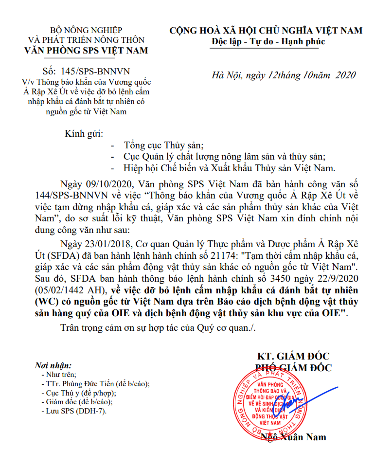 Dỡ bỏ lệnh cấm nhập khẩu cá đánh bắt tự nhiên có nguồn gốc từ Việt Nam