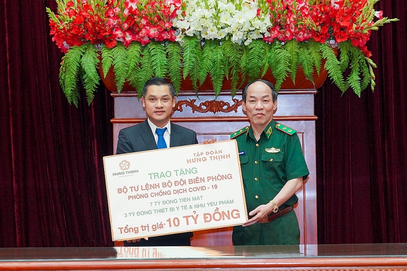 Hưng Thịnh trao tặng 10 tỷ đồng cho Bộ Tư lệnh Bộ đội Biên nhằm hỗ trợ phòng, chống Covid-19