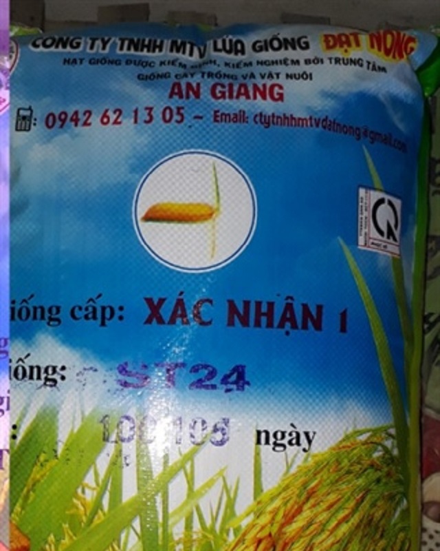 Một doanh nghiệp kinh doanh lúa giống ST24 tại An Giang mà không được sự nhượng quyền của tác giả.