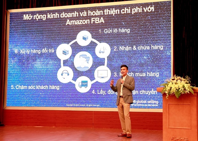 Ông Trần Xuân Thủy, Giám đốc Amazon Global Selling Việt Nam chia sẻ về những cơ hội xuất khẩu trực tuyến thông qua nền tảng Amazon.