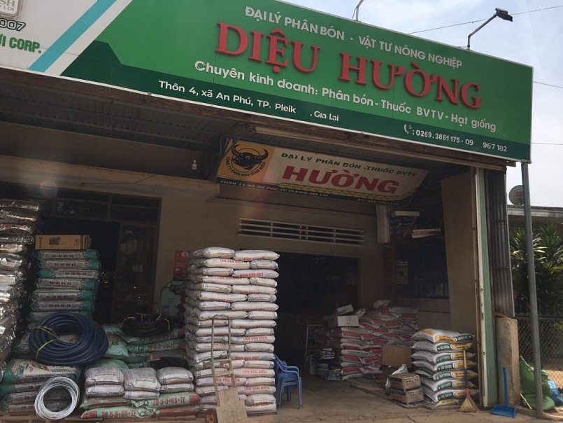 Cơ sở kinh doanh phân bón Diệu Hường, địa chỉ thôn 4, xã An Phú, Thành phố Pleiku, tỉnh Gia Lai bị kiểm tra bất ngờ