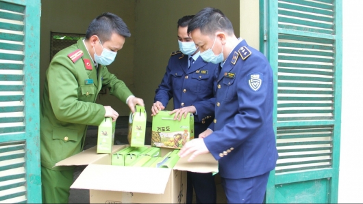 Gần 800kg táo và nho khô nhập lậu bị tạm giữ tại Lào Cai
